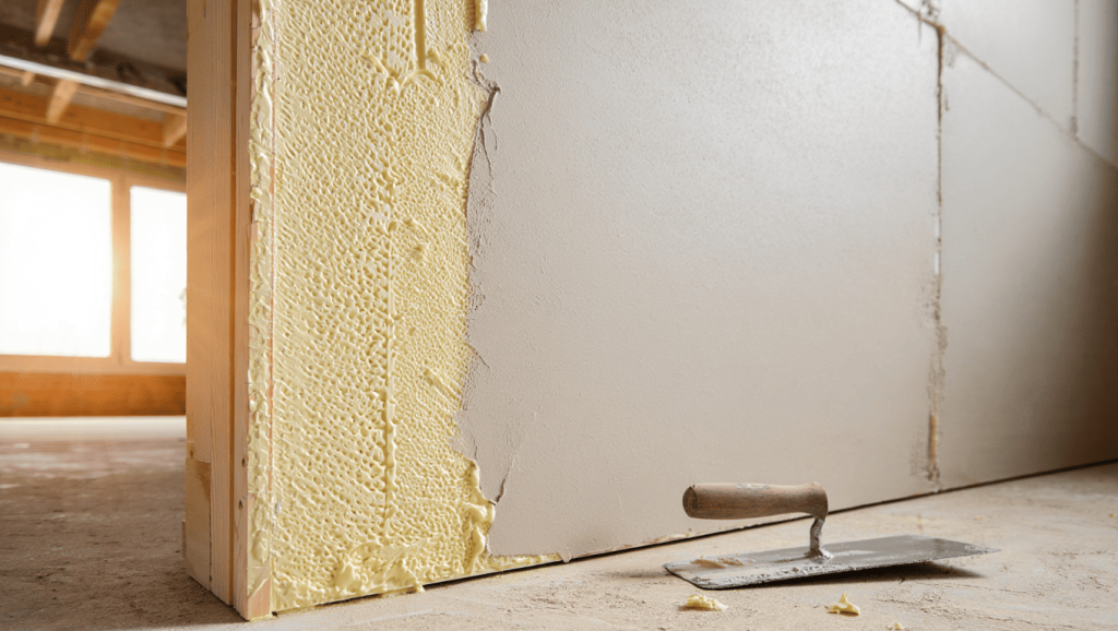 Enduit sur mousse expansive